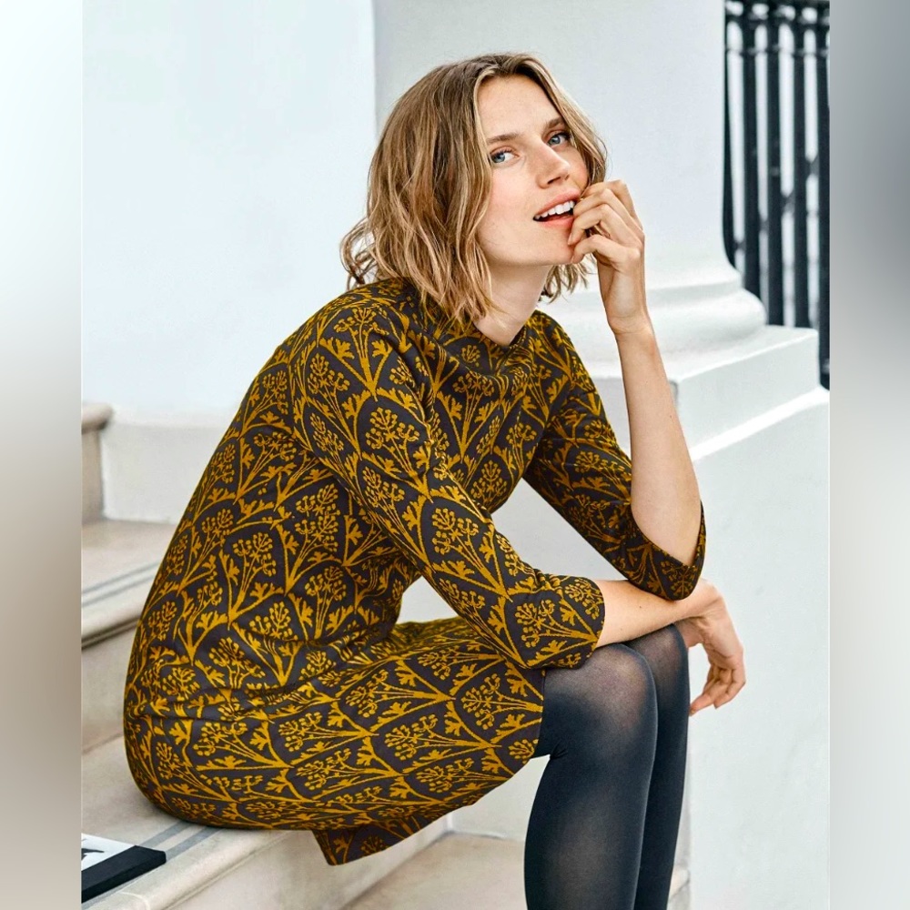 Boden Victoria jacquard knit shift dress
